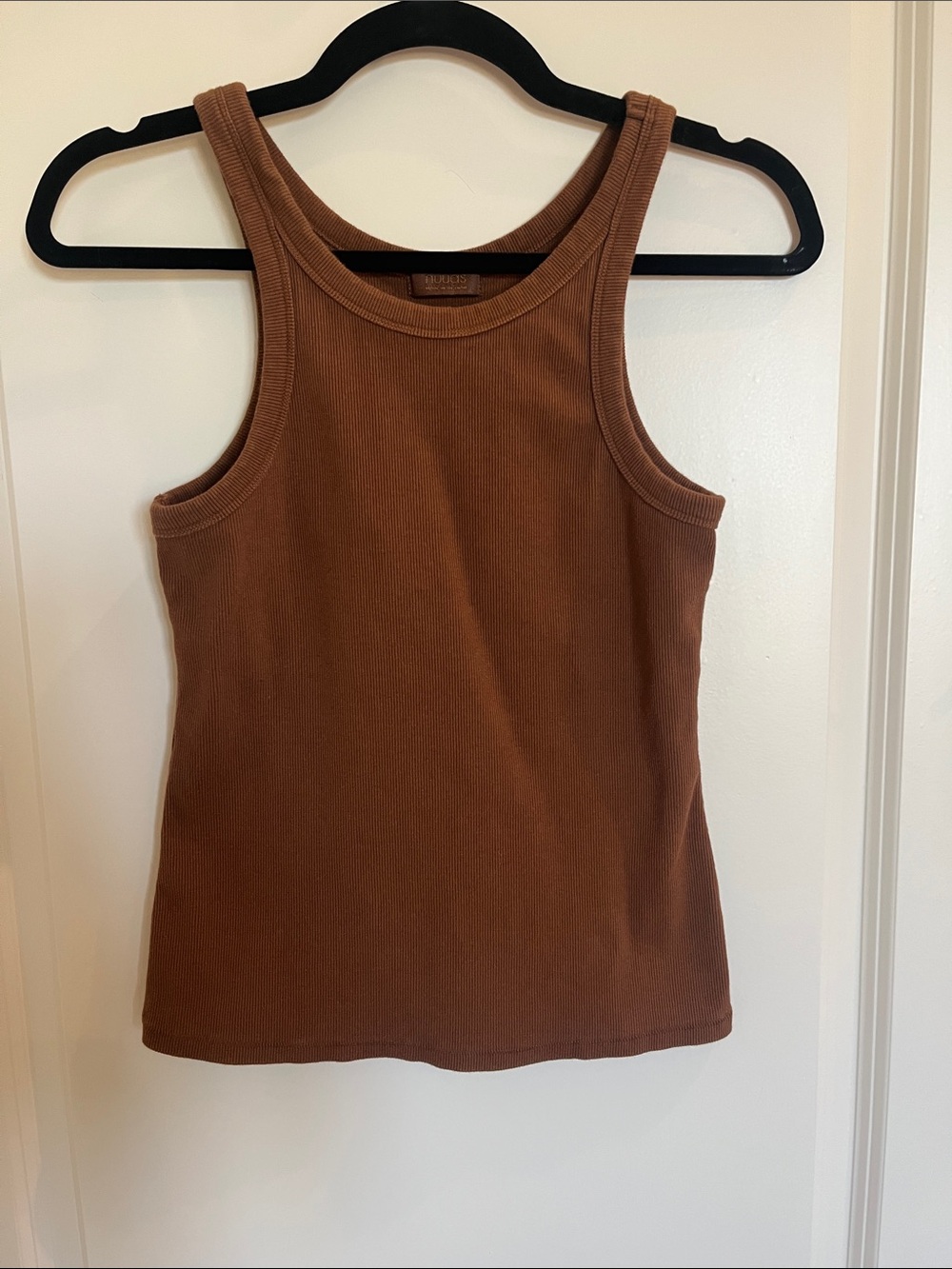 Nuuds Essential Rib Tank Top in Chocolate